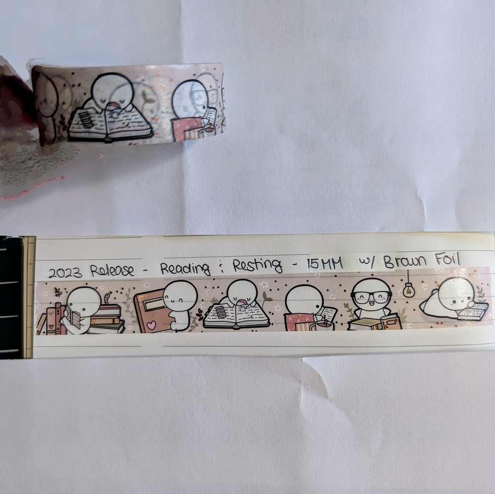TheCoffeeMonsterzCo Reading & Resting Washi Tape Sample